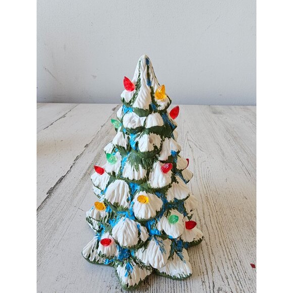 Vintage plaster tree light unique village Xmas decor - Picture 4 of 8